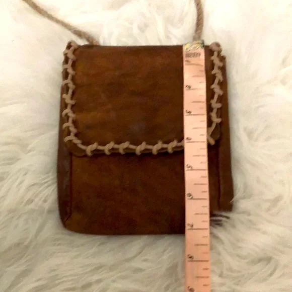 Brown leather crossbody - Picture 3 of 6